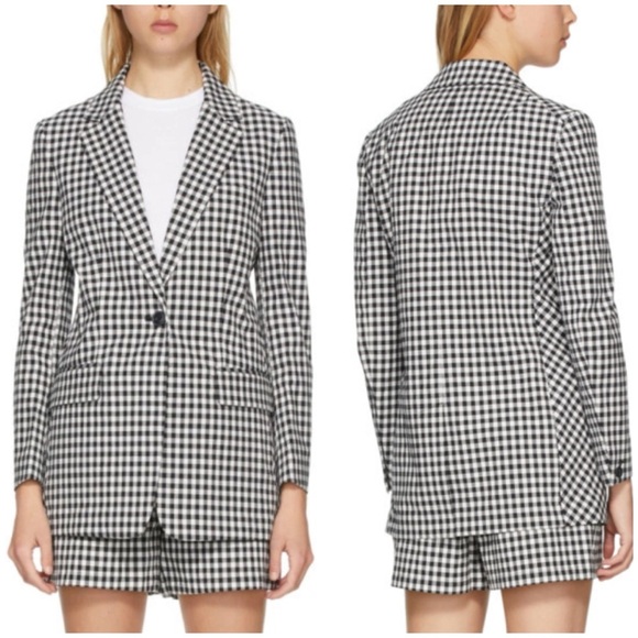 Rag and Bone Cotton Ames gingham Black and White Blazer NEW - Picture 8 of 12